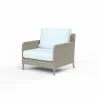 Manhattan Club Chair in Canvas Skyline w/ Self Welt - Front Side Angle - Manhattan Club Chair in Canvas Skyline w/ Self Welt - Front Side Angle