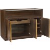 Pulaski Furniture 3 Door Bar Cabinet with Glass Shelves Open View