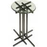 Pulaski Furniture Glass Top Spot Table with Metal Base Pedestal