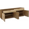 Pulaski Furniture Multi-tonal 4 Door Credenza with Drawers Open