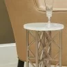 Pulaski Furniture Gypsum Stone-Top Drink Table with Metal Base Side - Pulaski Furniture Gypsum Stone-Top Drink Table with Metal Base Side