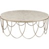 Pulaski Furniture Round Stone Top Cocktail Table with Decorative Metal Base