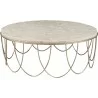 Pulaski Furniture Round Stone Top Cocktail Table with Decorative Metal Base - Pulaski Furniture Round Stone Top Cocktail Table with Decorative Metal Base