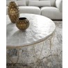 Pulaski Furniture Round Stone Top Cocktail Table with Decorative Metal Base