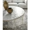 Pulaski Furniture Round Stone Top Cocktail Table with Decorative Metal Base - Pulaski Furniture Round Stone Top Cocktail Table with Decorative Metal Base