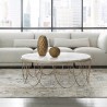 Pulaski Furniture Round Stone Top Cocktail Table with Decorative Metal Base