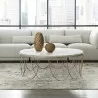 Pulaski Furniture Round Stone Top Cocktail Table with Decorative Metal Base - Pulaski Furniture Round Stone Top Cocktail Table with Decorative Metal Base