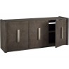 3-Door Credenza with Shelves-open