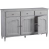 3-Door Credenza with Storage Drawers-open