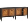 4-Door Mid-Century Modern Console with Shelves-open