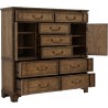 Pulaski Furniture Revival Row 9-Drawer Master Chest with Cabinets Open