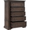 Pulaski Furniture Woodbury Five Drawer Chest in Cowboy Boots Brown Open