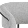 Sunpan Marris Dining Armchair Gunmetal-Belfast Heather Grey - Seat Closeup Top Angle
