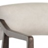 Sunpan Keagan Office Chair in Saloon Light Grey Leather - Closeup Top Angle