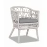 Dana Rope Dining Chair in Canvas Granite w/ Self Welt - Front Side Angle - Dana Rope Dining Chair in Canvas Granite w/ Self Welt - Front Side Angle