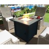 Crawford and Burke Melozi Black Metal and Tile Square Fire Pit with Glass Rocks, Lifestyle