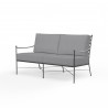 Provence Loveseat in Canvas Granite w/ Self Welt - Front Side Angle