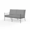 Provence Loveseat in Canvas Granite w/ Self Welt - Front Side Angle - Provence Loveseat in Canvas Granite w/ Self Welt - Front Side Angle