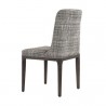 Sunpan Elisa Dining Chair in Grey Oak - Naya Check Black - Back Side Angle