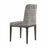 Sunpan Elisa Dining Chair in Grey Oak - Naya Check Black - Back Side Angle - Sunpan Elisa Dining Chair in Grey Oak - Naya Check Black - Back Side Angle