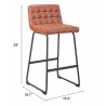 Pago Barstool in Brown - Seat Dimensions