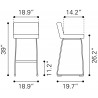 Pago Barstool in Brown - Dimensions