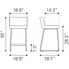 Pago Counter Stool in Brown - Dimensions