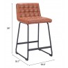 Pago Counter Stool in Brown - Seat Dimensions