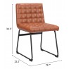 Pago Dining Chair in Brown- seat dimension