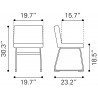 Pago Dining Chair in Brown- dimension