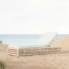 Azzurro Paloma Lounge Chair With Matte White Aluminum Frame And Almond All-Weather Wicker - Lifestyle - Azzurro Paloma Lounge Chair With Matte White Aluminum Frame And Almond All-Weather Wicker - Lifestyle