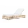 Azzurro Paloma Lounge Chair With Matte White Aluminum Frame And Almond All-Weather Wicker - Angled - Azzurro Paloma Lounge Chair With Matte White Aluminum Frame And Almond All-Weather Wicker - Angled