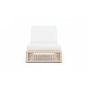 Azzurro Paloma Lounge Chair With Matte White Aluminum Frame And Almond All-Weather Wicker - Front - Azzurro Paloma Lounge Chair With Matte White Aluminum Frame And Almond All-Weather Wicker - Front