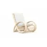 Azzurro Paloma Club Chair In Matte White Aluminum Frame And Almond All-Weather Wicker - Angled - Azzurro Paloma Club Chair In Matte White Aluminum Frame And Almond All-Weather Wicker - Angled