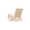 Azzurro Paloma Club Chair In Matte White Aluminum Frame And Almond All-Weather Wicker - Back Angled