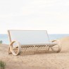 Azzurro Paloma 3 Seat Sofa In Matte White Aluminum Frame and Almond All-Weather Wicker - Lifestyle