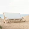 Azzurro Paloma 3 Seat Sofa In Matte White Aluminum Frame and Almond All-Weather Wicker - Lifestyle - Azzurro Paloma 3 Seat Sofa In Matte White Aluminum Frame and Almond All-Weather Wicker - Lifestyle