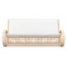 Azzurro Paloma 3 Seat Sofa In Matte White Aluminum Frame and Almond All-Weather Wicker - Front