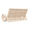 Azzurro Paloma 3 Seat Sofa In Matte White Aluminum Frame and Almond All-Weather Wicker - Back Angle