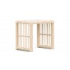 Azzurro Living Paloma Side Table With Matte White Aluminum Frame And Almond All-Weather Wicker - Angled View