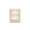 Azzurro Living Paloma Side Table With Matte White Aluminum Frame And Almond All-Weather Wicker - Side - Azzurro Living Paloma Side Table With Matte White Aluminum Frame And Almond All-Weather Wicker - Side
