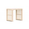 Azzurro Living Paloma Side Table With Matte White Aluminum Frame And Almond All-Weather Wicker - Angled