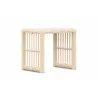 Azzurro Living Paloma Side Table With Matte White Aluminum Frame And Almond All-Weather Wicker - Angled - Azzurro Living Paloma Side Table With Matte White Aluminum Frame And Almond All-Weather Wicker - Angled