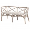 Essentials For Living Palisades Bench in Matte Gray Rattan  - Angled