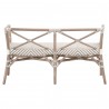 Essentials For Living Palisades Bench in Matte Gray Rattan  - Back View