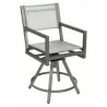 Woodard Palm Coast Sling Swivel Counter Stool With Arms - Angled - Woodard Palm Coast Sling Swivel Counter Stool With Arms - Angled