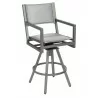 Woodard Palm Coast Padded Sling Swivel Bar Stool with Arms - Woodard Palm Coast Padded Sling Swivel Bar Stool with Arms