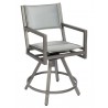 Woodard Palm Coast Padded Sling Swivel Counter Stool With Arms - Angled
