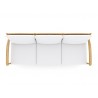 Royal Teak Palma Sofa / 3-Seater Sofa with White Cushions  Top