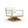 Royal Teak Palma Swivel Chair with White Cushions - Royal Teak Palma Swivel Chair with White Cushions